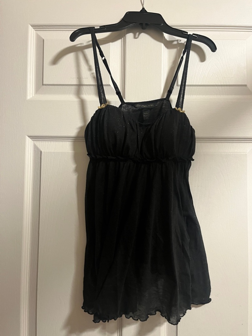 Victoria's Secret Black Chiffon Spaghetti Strap Cami